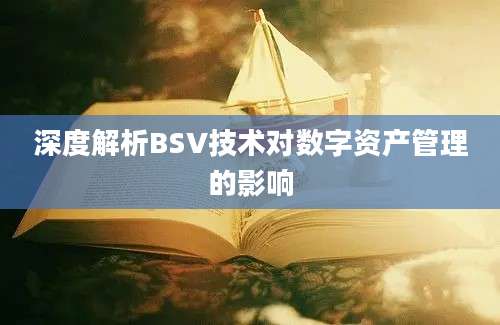 深度解析BSV技术对数字资产管理的影响