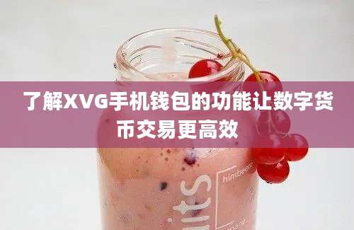 了解XVG手机钱包的功能让数字货币交易更高效