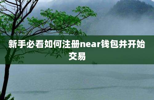 新手必看如何注册near钱包并开始交易